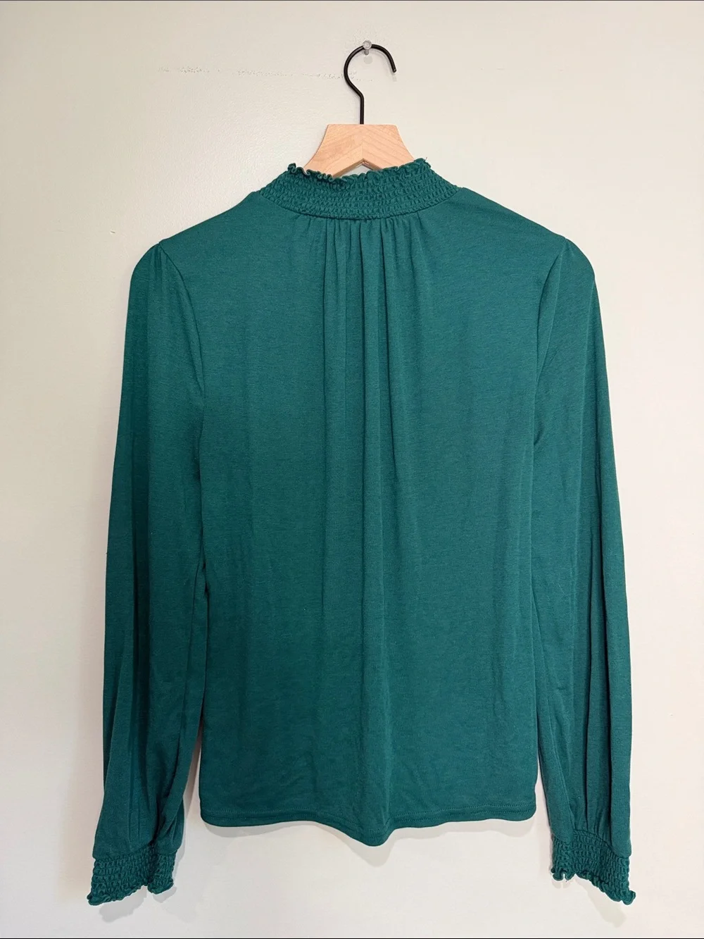 J. Crew Women's Mock Neck Long Sleeve Top in Green Small